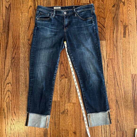 AG Adriano Goldschmied Women Low Rise Slim Straight The Stevie Cuffed Jeans 32 - Picture 6 of 11